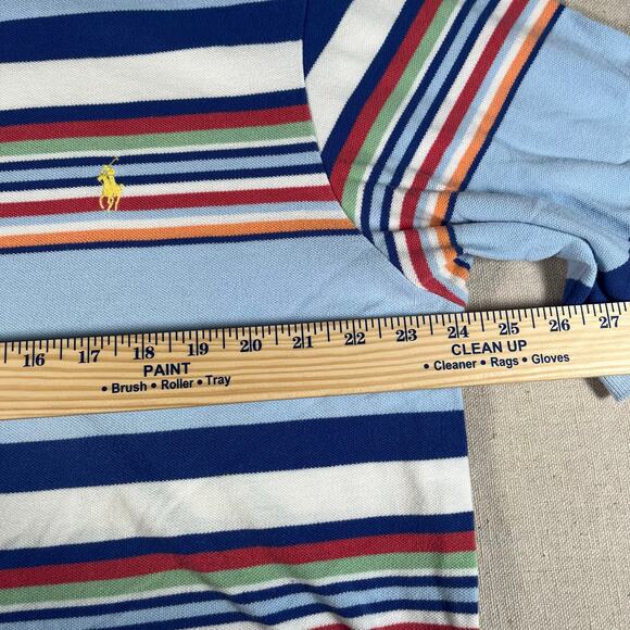 Vtg Polo Ralph Lauren Shirt Mens Size XLT Tall Multicolor Striped Yellow Pony - Picture 3 of 5